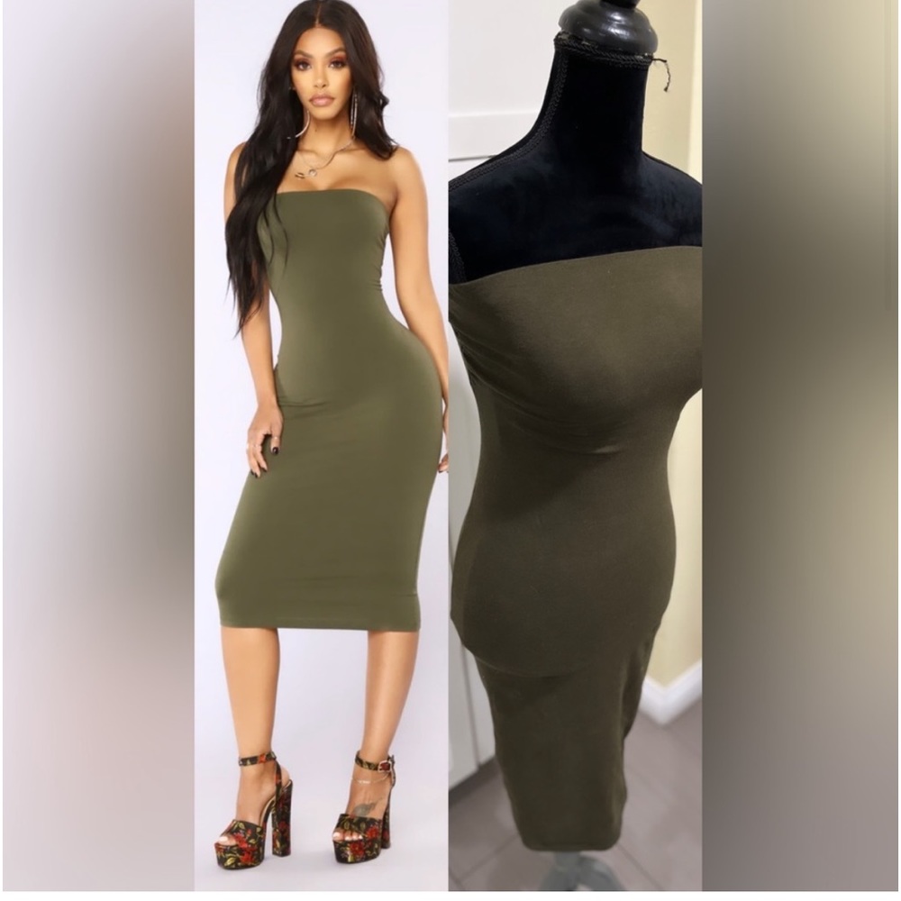 Army green Sleeveless dress